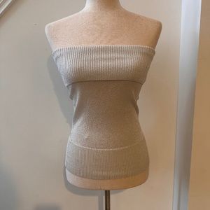 Marciano Metallic Knit Strapless Tube Top